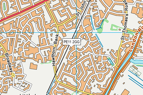 PE11 2GG map - OS VectorMap District (Ordnance Survey)