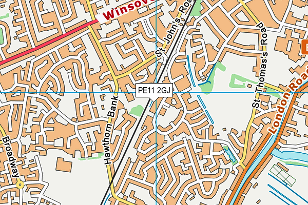 PE11 2GJ map - OS VectorMap District (Ordnance Survey)