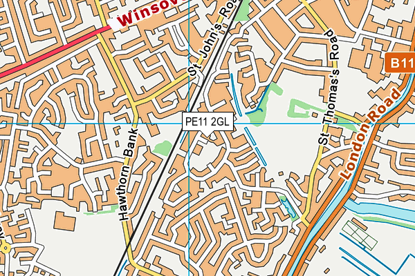 PE11 2GL map - OS VectorMap District (Ordnance Survey)