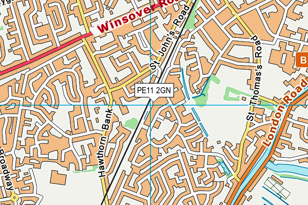 PE11 2GN map - OS VectorMap District (Ordnance Survey)