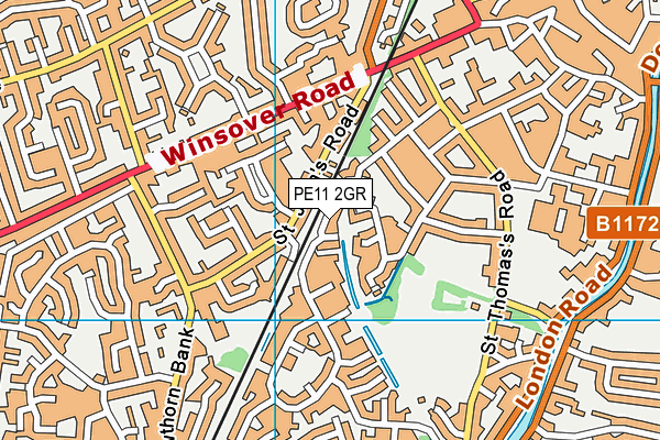 PE11 2GR map - OS VectorMap District (Ordnance Survey)