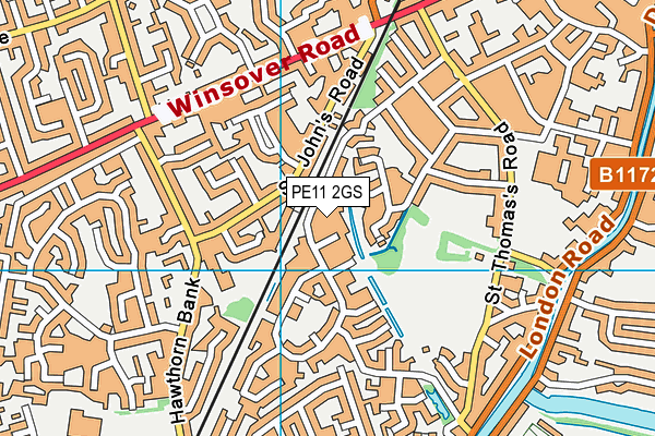 PE11 2GS map - OS VectorMap District (Ordnance Survey)