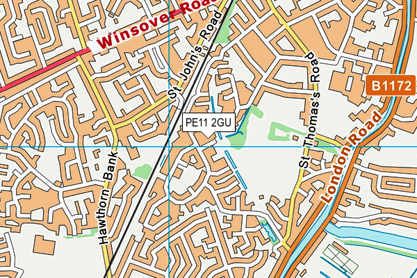 PE11 2GU map - OS VectorMap District (Ordnance Survey)