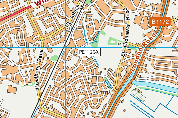 PE11 2GX map - OS VectorMap District (Ordnance Survey)