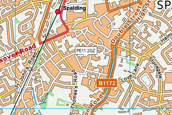 PE11 2GZ map - OS VectorMap District (Ordnance Survey)