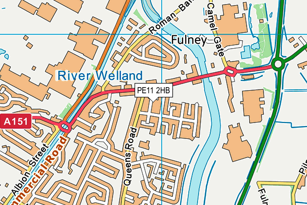 PE11 2HB map - OS VectorMap District (Ordnance Survey)