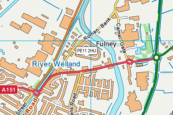 PE11 2HU map - OS VectorMap District (Ordnance Survey)