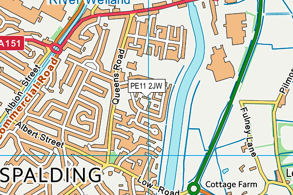 PE11 2JW map - OS VectorMap District (Ordnance Survey)