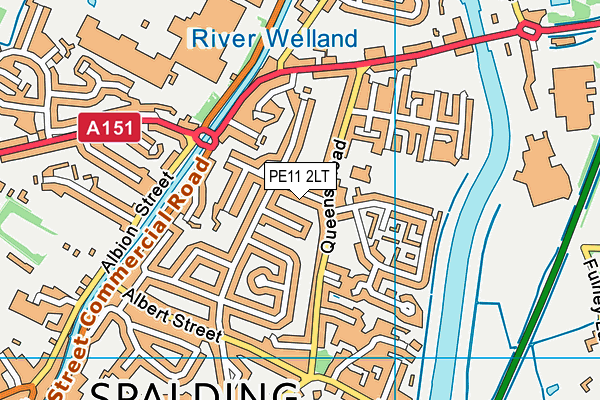 PE11 2LT map - OS VectorMap District (Ordnance Survey)