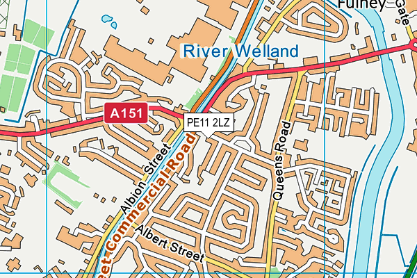 PE11 2LZ map - OS VectorMap District (Ordnance Survey)