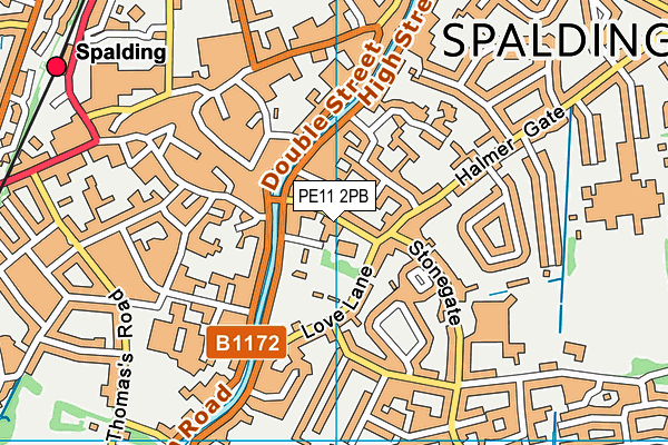 PE11 2PB map - OS VectorMap District (Ordnance Survey)