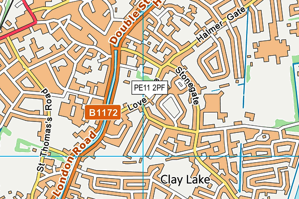 PE11 2PF map - OS VectorMap District (Ordnance Survey)