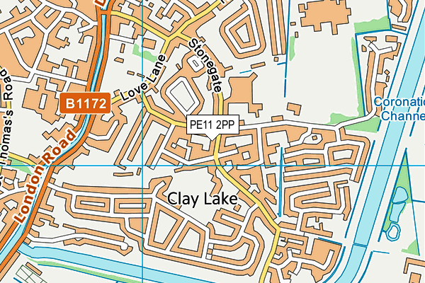 PE11 2PP map - OS VectorMap District (Ordnance Survey)