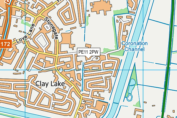 PE11 2PW map - OS VectorMap District (Ordnance Survey)