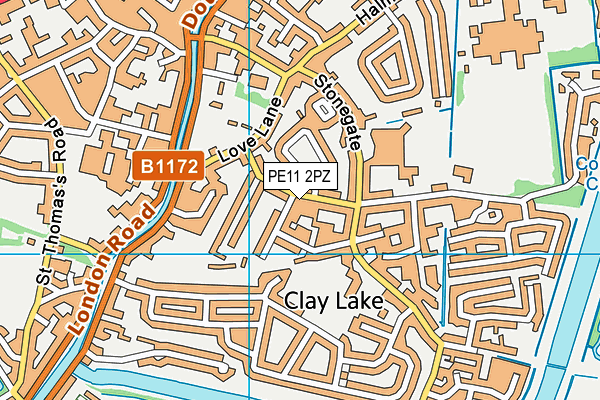 PE11 2PZ map - OS VectorMap District (Ordnance Survey)