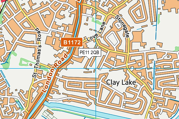 PE11 2QB map - OS VectorMap District (Ordnance Survey)