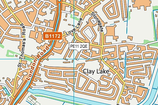 PE11 2QE map - OS VectorMap District (Ordnance Survey)