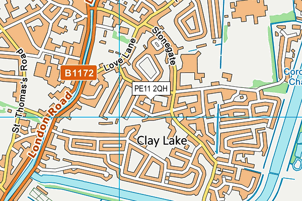 PE11 2QH map - OS VectorMap District (Ordnance Survey)