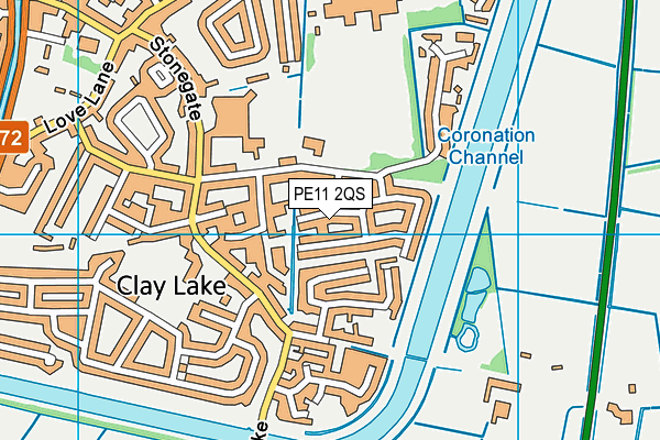 PE11 2QS map - OS VectorMap District (Ordnance Survey)