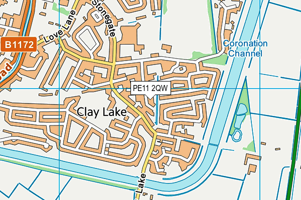 PE11 2QW map - OS VectorMap District (Ordnance Survey)