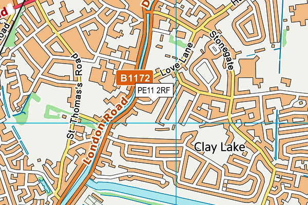 PE11 2RF map - OS VectorMap District (Ordnance Survey)