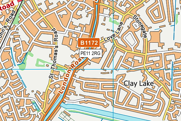 PE11 2RG map - OS VectorMap District (Ordnance Survey)