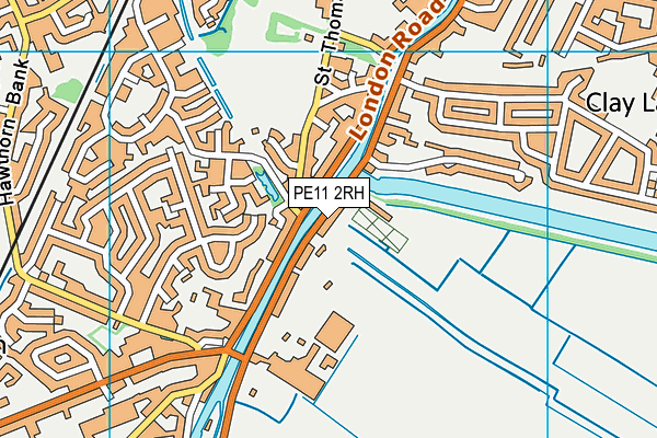 PE11 2RH map - OS VectorMap District (Ordnance Survey)