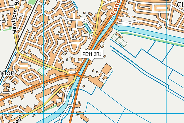 PE11 2RJ map - OS VectorMap District (Ordnance Survey)