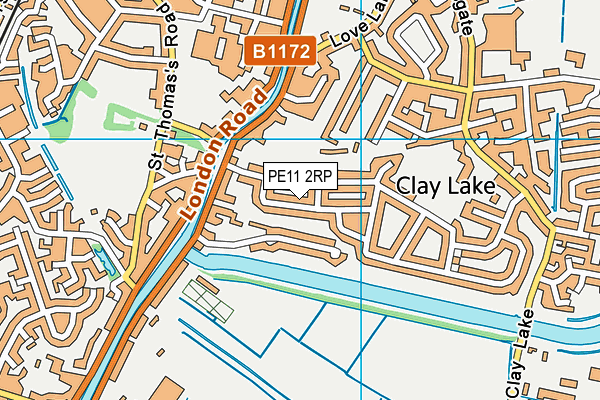 PE11 2RP map - OS VectorMap District (Ordnance Survey)