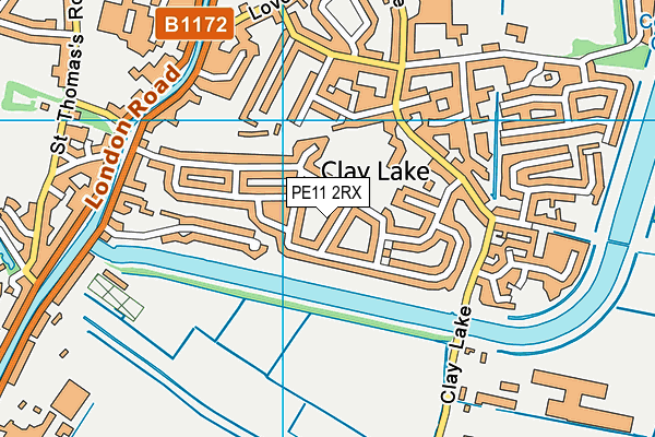 PE11 2RX map - OS VectorMap District (Ordnance Survey)