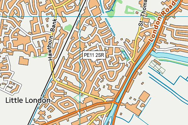 PE11 2SR map - OS VectorMap District (Ordnance Survey)