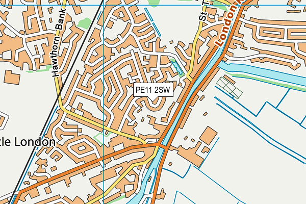 PE11 2SW map - OS VectorMap District (Ordnance Survey)