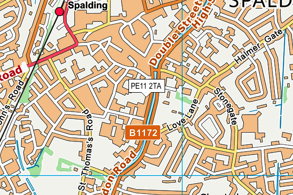 PE11 2TA map - OS VectorMap District (Ordnance Survey)