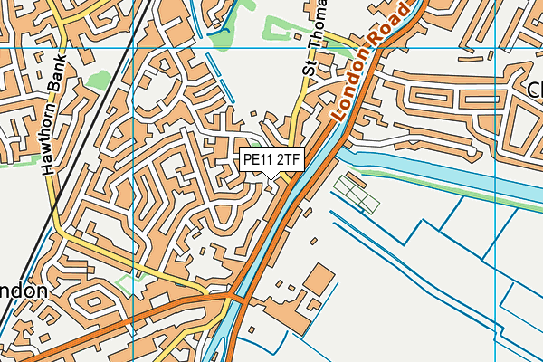 PE11 2TF map - OS VectorMap District (Ordnance Survey)