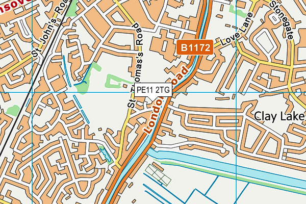 PE11 2TG map - OS VectorMap District (Ordnance Survey)