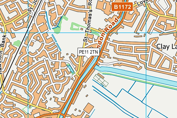 PE11 2TN map - OS VectorMap District (Ordnance Survey)