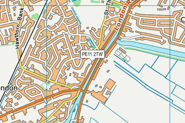 PE11 2TW map - OS VectorMap District (Ordnance Survey)