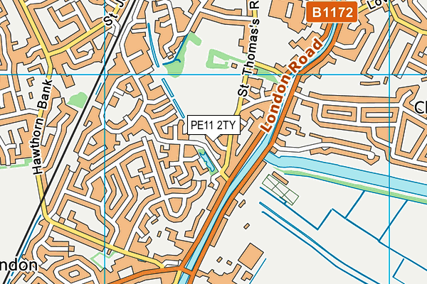 PE11 2TY map - OS VectorMap District (Ordnance Survey)