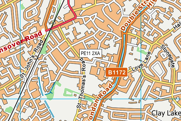 PE11 2XA map - OS VectorMap District (Ordnance Survey)