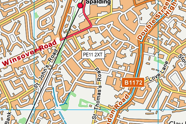 PE11 2XT map - OS VectorMap District (Ordnance Survey)