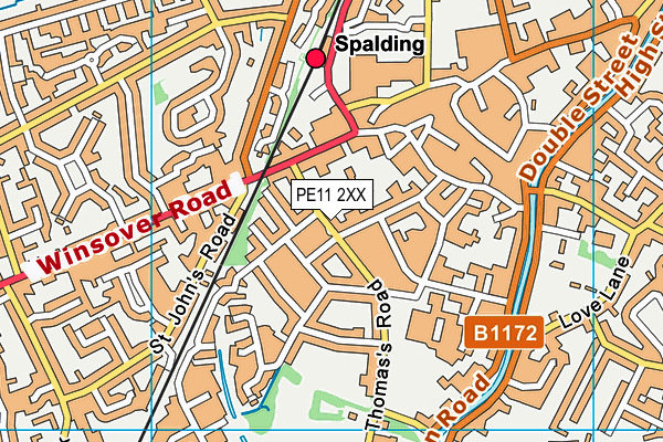 PE11 2XX map - OS VectorMap District (Ordnance Survey)