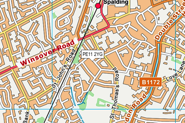 PE11 2YG map - OS VectorMap District (Ordnance Survey)