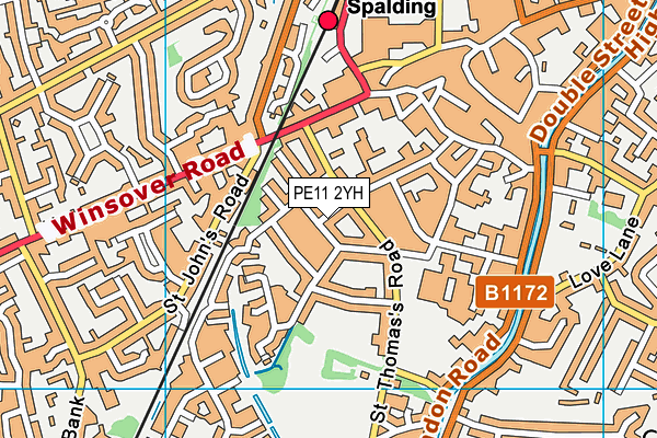 PE11 2YH map - OS VectorMap District (Ordnance Survey)