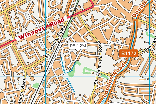PE11 2YJ map - OS VectorMap District (Ordnance Survey)
