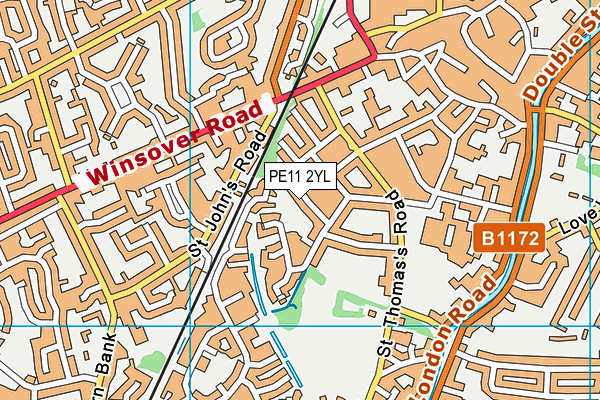 PE11 2YL map - OS VectorMap District (Ordnance Survey)