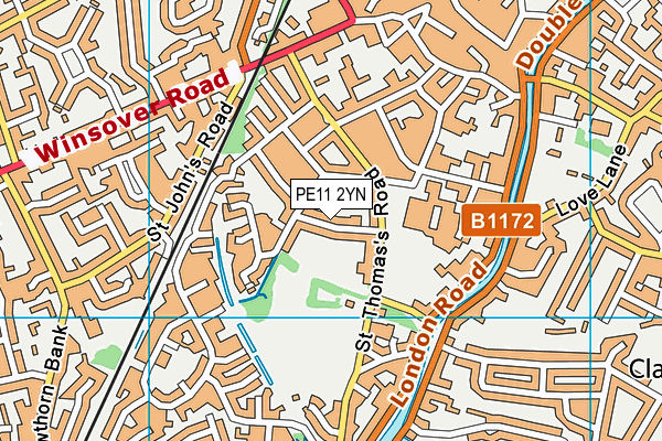 PE11 2YN map - OS VectorMap District (Ordnance Survey)