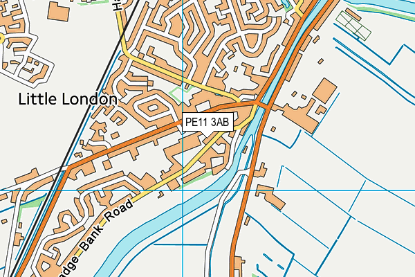 PE11 3AB map - OS VectorMap District (Ordnance Survey)