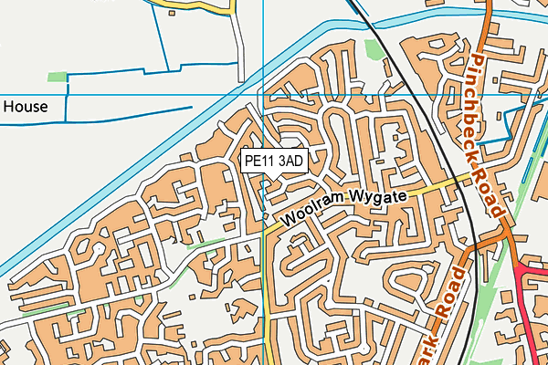 PE11 3AD map - OS VectorMap District (Ordnance Survey)