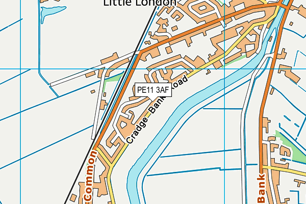 PE11 3AF map - OS VectorMap District (Ordnance Survey)