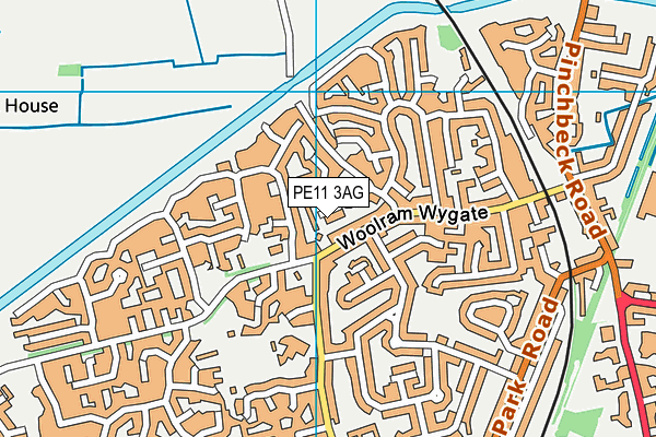 PE11 3AG map - OS VectorMap District (Ordnance Survey)